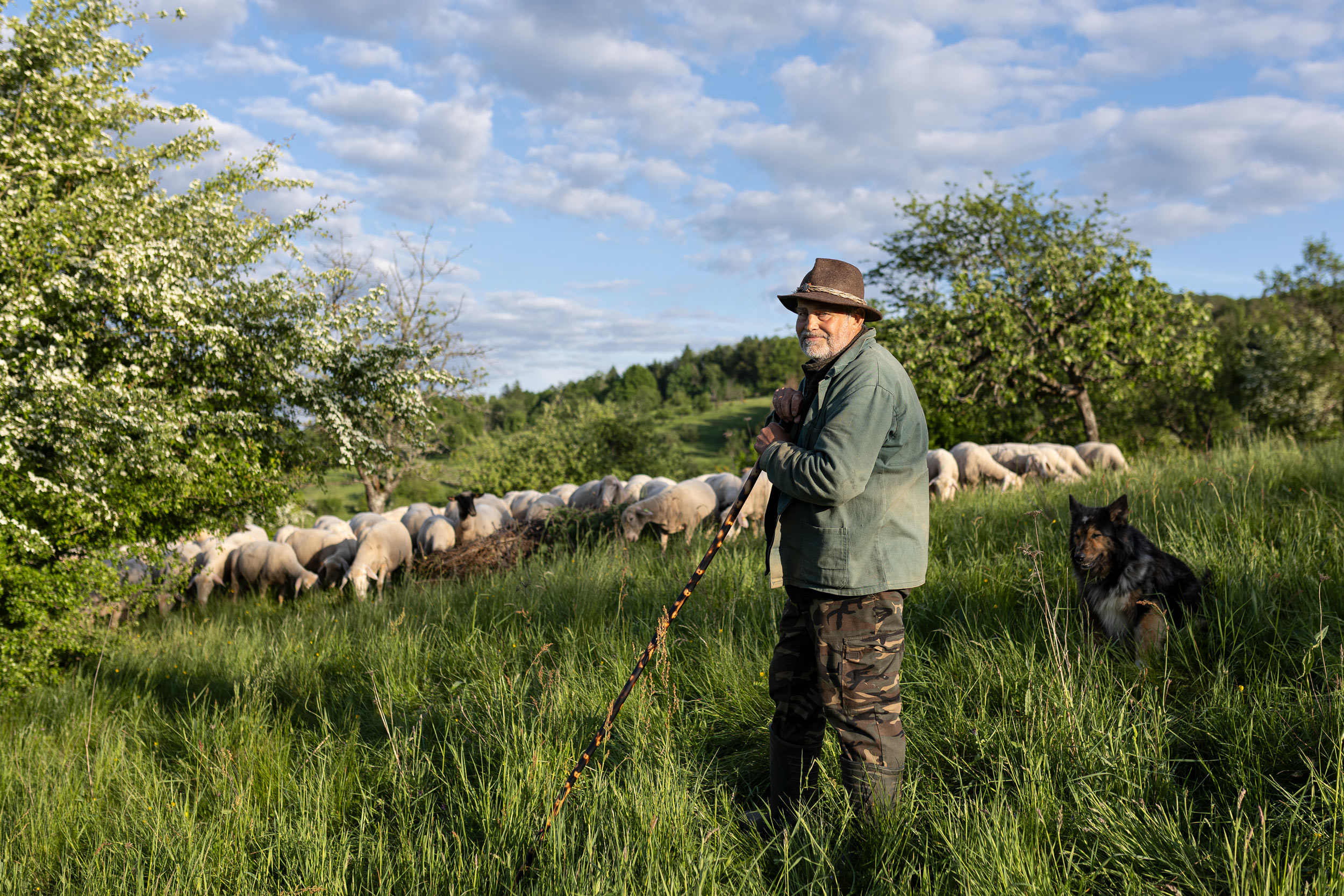 Schäfer Christian Ruther ist Partner des Naturschutzprojekts „Neue Hirtenwege“ zur Erhaltung der Artenvielfalt im Pfälzerwald. (Eußerthal)